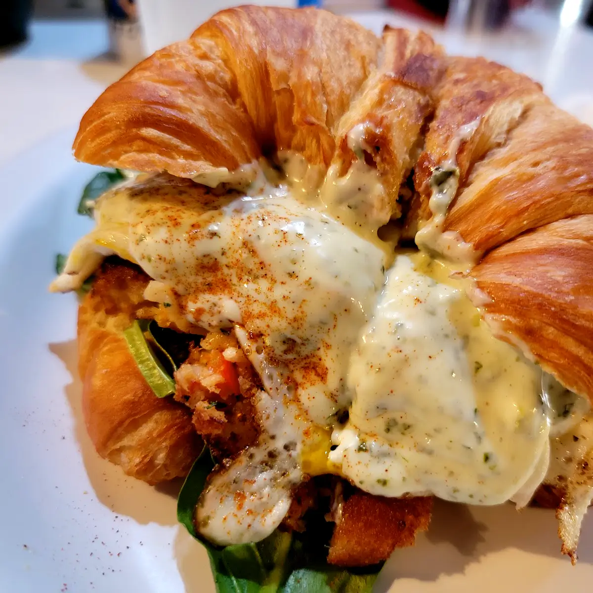 A breakfast croissant from Breakfast Bitch.
