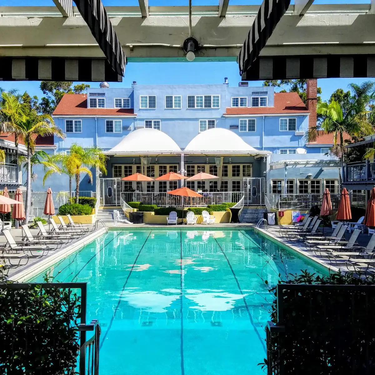 The Lafayette Hotel view from the swimming pool. 