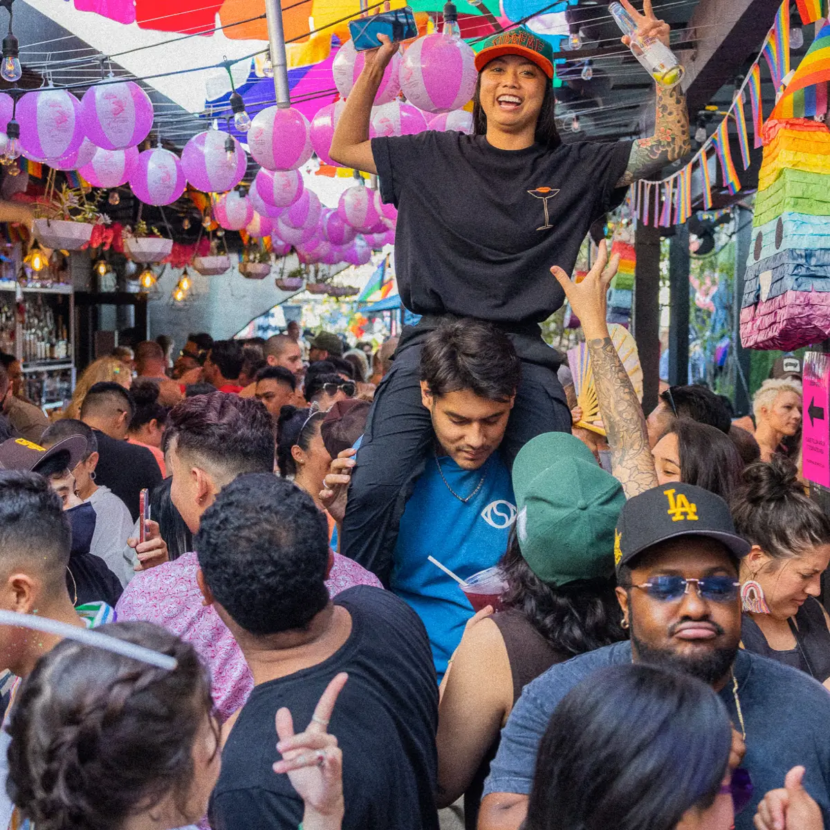 LGBTQ+ patrons at Gossip Grill in San Diego, California