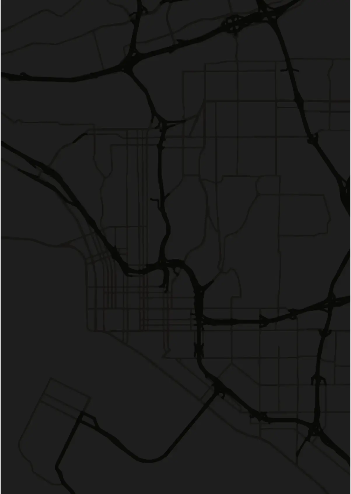 Decorative outline of major streets in San Diego, CA