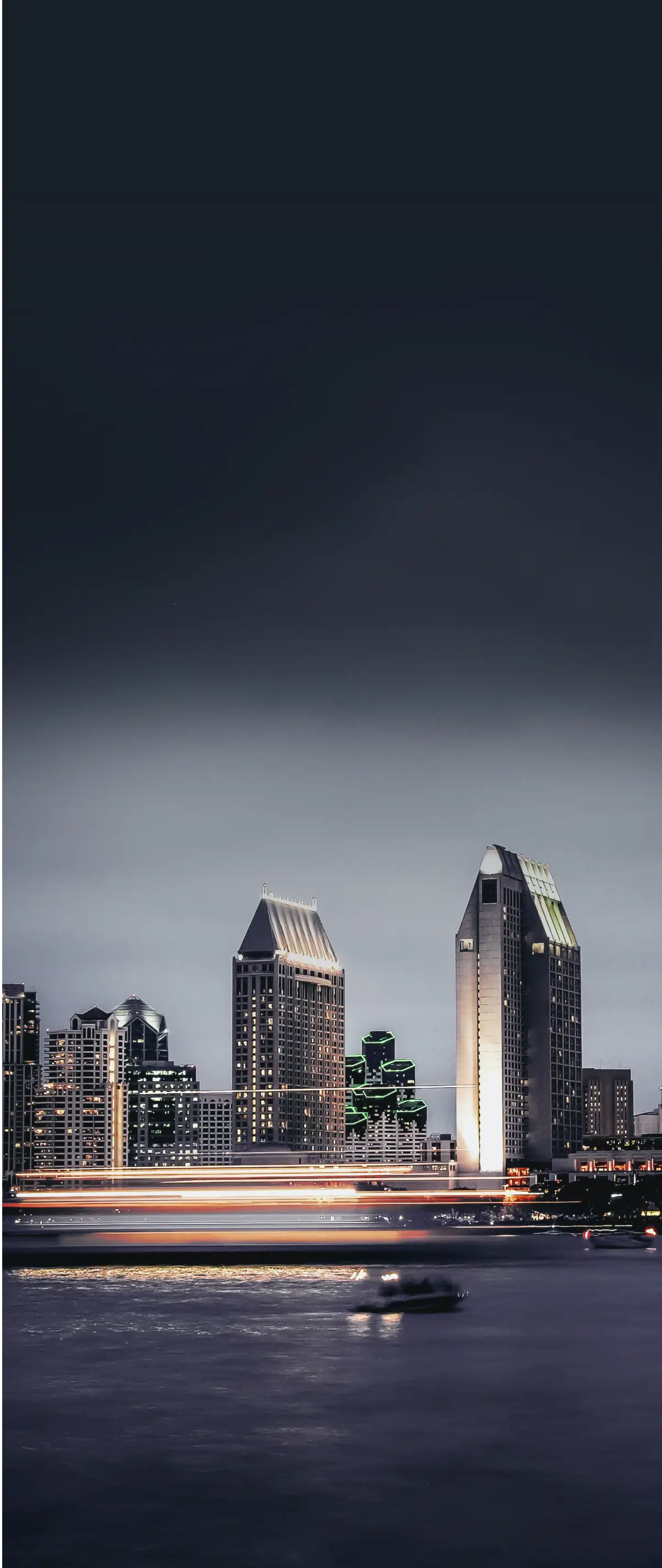 Background image of San Diego skyline